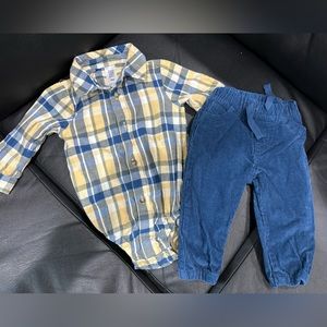Carter’s Just One By You Blue & Yellow 9 month 2 piece set